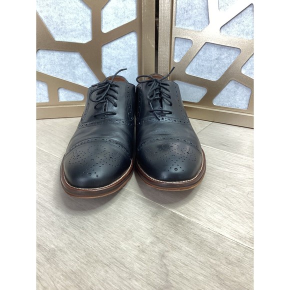 JOHNSTON & Murphy Conard Cap Toe oxford derby shoe men black leather 11 M Rts169